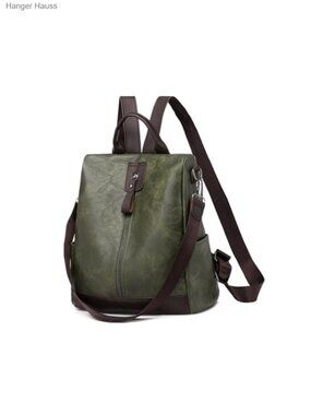 Women Anti-Theft PU Leather Backpack Convertible Handbag Shoulder Daypack